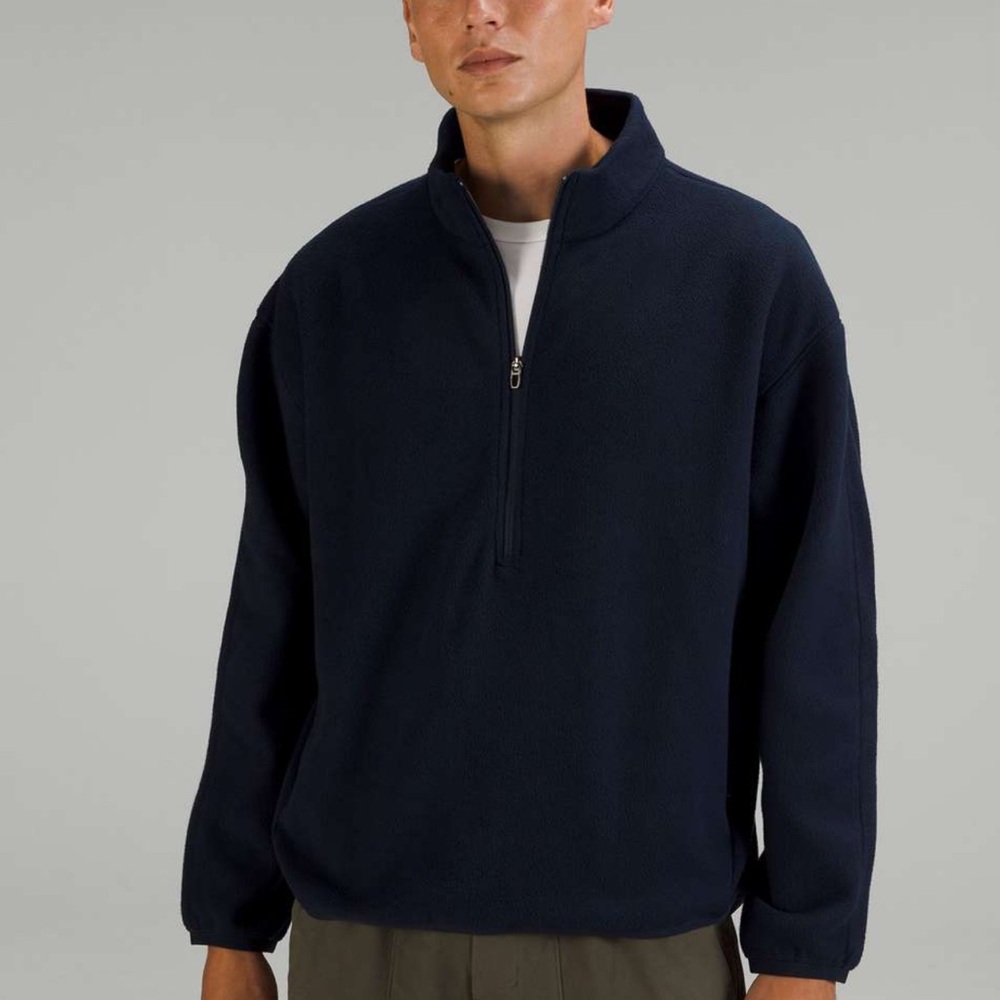 Lululemon Fleece Half Zip Oversized Fit True Navy Mens Half / Quarter Zip Blue